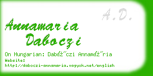 annamaria daboczi business card